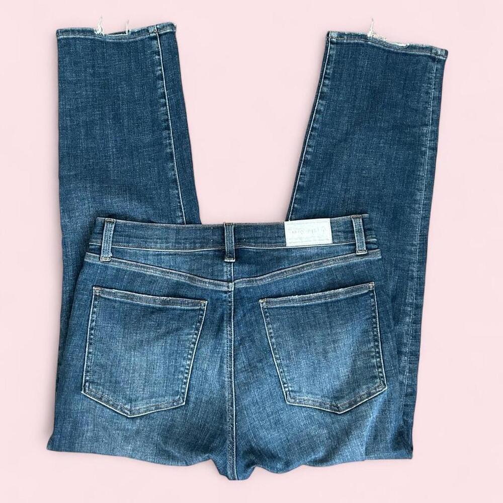 Pistola straight leg denim jeans in a dark wash with distressing